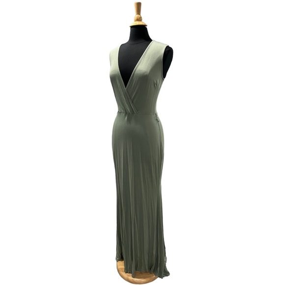 Green Long Sleeveless Worthington VaVa Voom Form Fitting Maxi Dress-size L - Picture 3 of 7